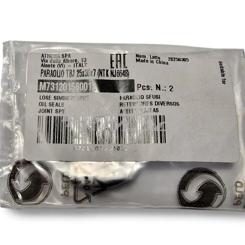 Paraolio Athena con esterno in metallo TBJ 25x35x7 mm in PTFE - KTM OEM 0760253570, ricambio M731201580012