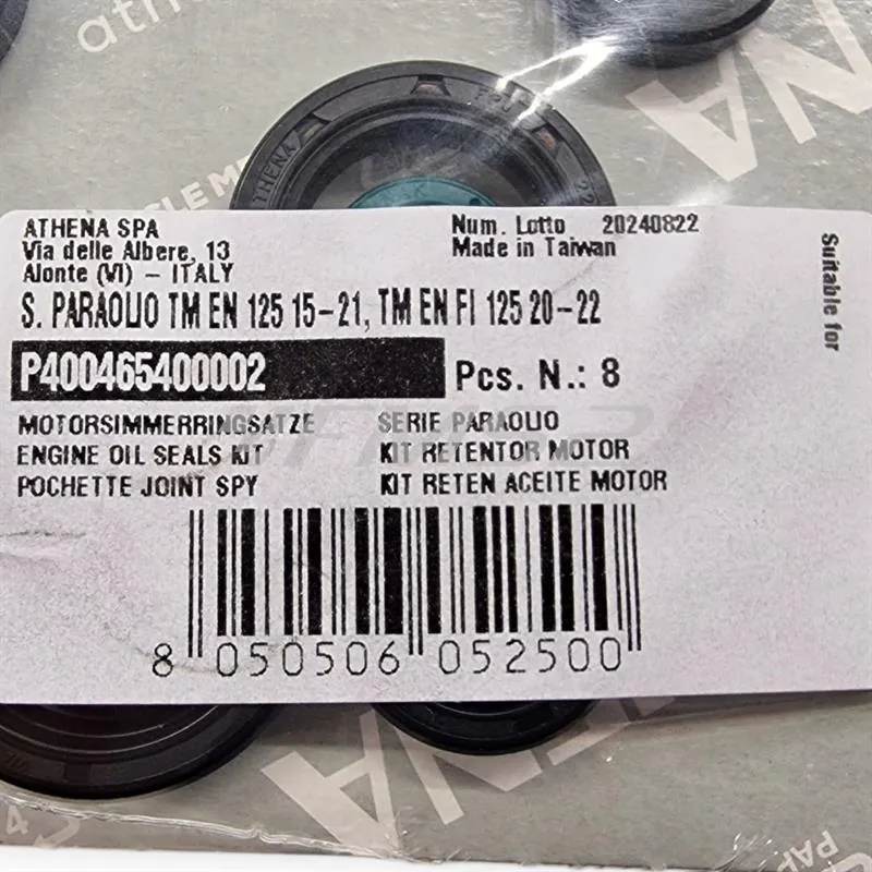 Serie paraoli motore TM Racing SMR/EN 125 Fi 2020-2024, EN 125 2015-2021, MX 125 2015-2024, EN/MX 144 2019-2024, ricambio P400465400002