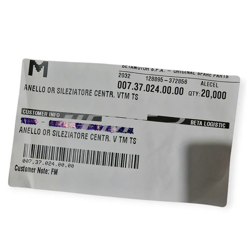 Guarnizione o-ring tra collettore e silenziatore marmitta in vtm per Beta Trial Evo 125/200/250/290/300 prodotti dal 2009, ricambio 007.37.024.00.00