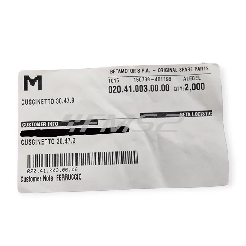 Cuscinetto 30X47X9 schermato per ruota anteriore BETA ENDURO RR 2T e 4T >125cc, ricambio 020.41.003.00.00