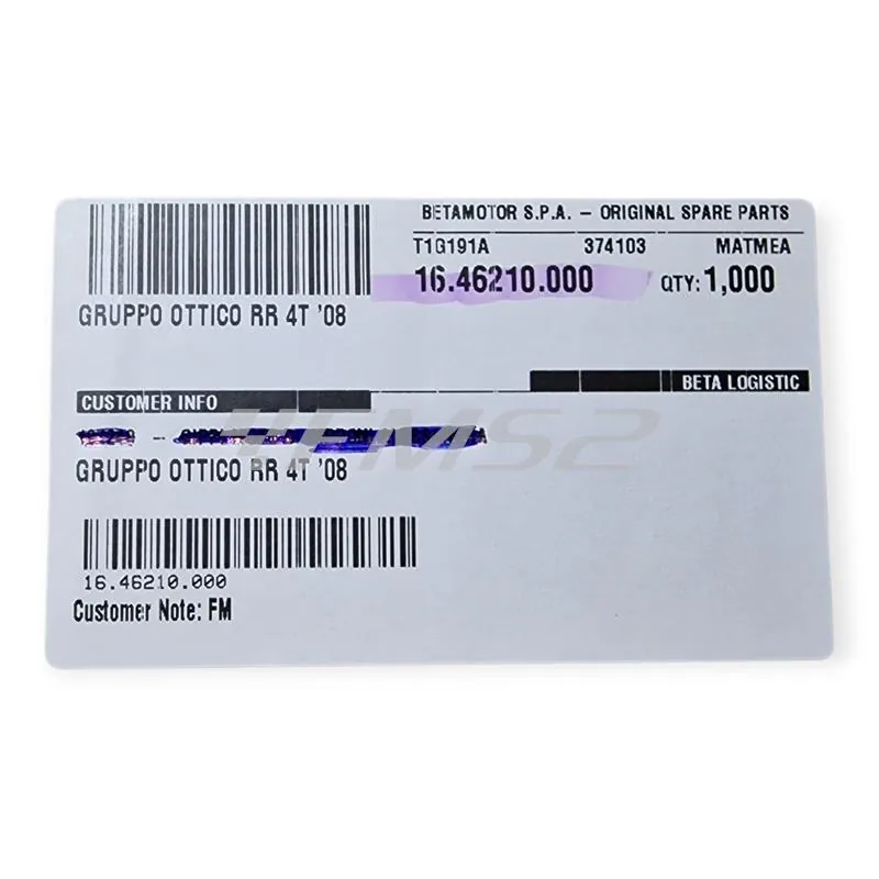 Gruppo ottico rr 4t '08, ricambio 16.46210.000