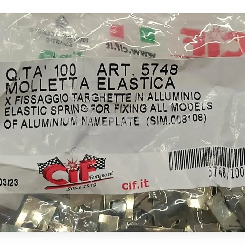 Molletta per tenuta targhette (CIF), ricambio 5748