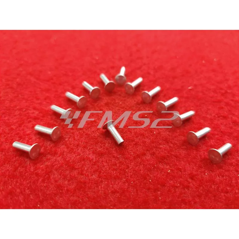 Confezione high quality Cif di puntali cromati e ribattini in alluminio per serie strisce pedana Piaggio Vespa small frame 50 e 125 cc, ricambio C00157-HQ