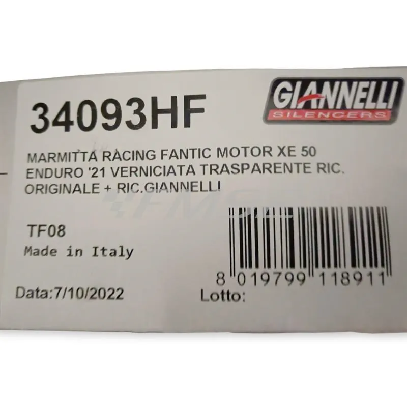 Marmitta racing fantic motor xe 50 endur, ricambio 34093HF