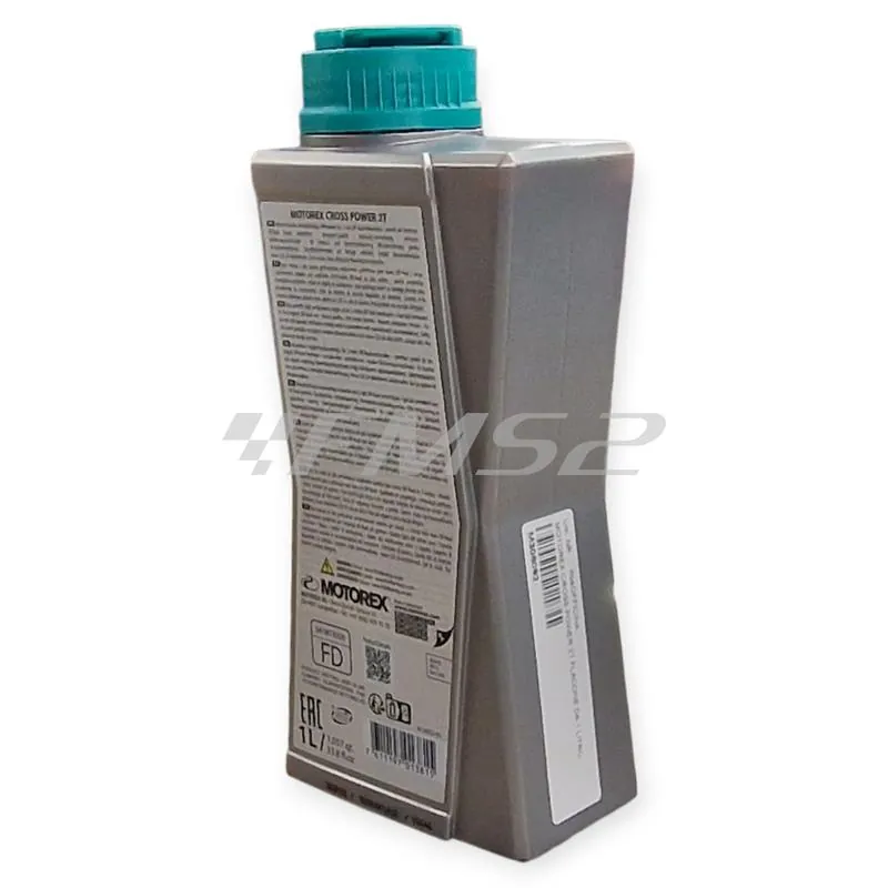 Olio miscela Motorex Cross Power 100% sintetico 2 tempi flacone da 1 litro - adatto anche alla miscelazione automatica, ricambio M308092