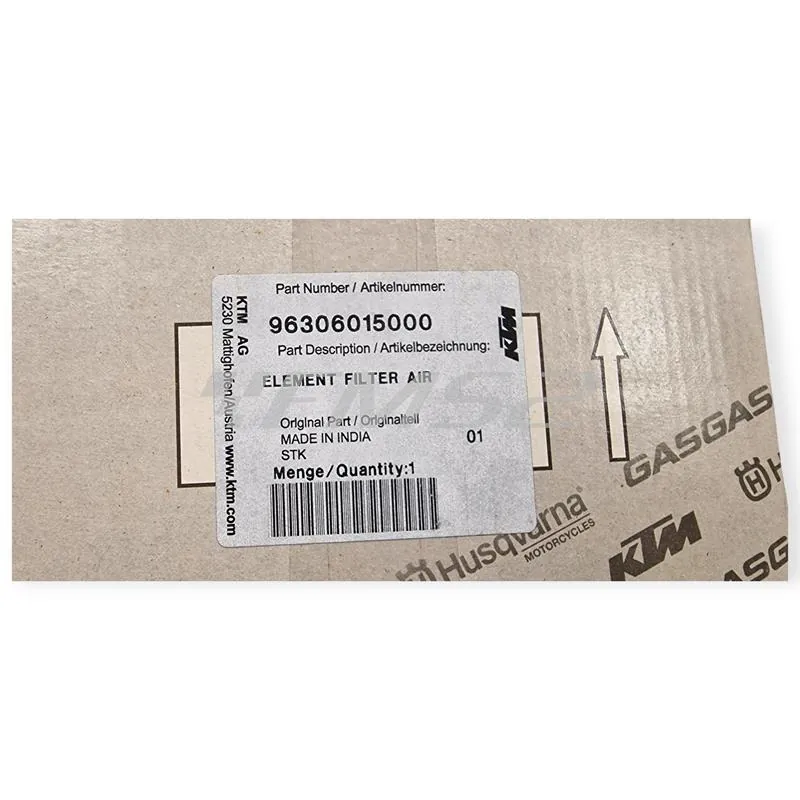 Filtro aria originale KTM 96306015000 per DUKE 125 / 250 / 390 (2024+), ENDURO / SMC-R / ADVENTURE 125 / 390 (2025+)