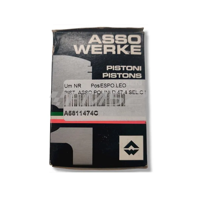 Pistone asso Polini diametro 47.4 sel.c mono 12mm, ricambio A5611474C