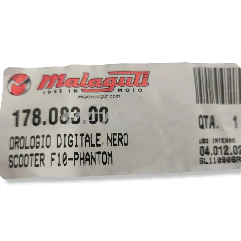 Orologio digitale nero per scooter F10, Phantom e maxi scooter Madison 125, 150 cc (Malaguti), ricambio 17808300