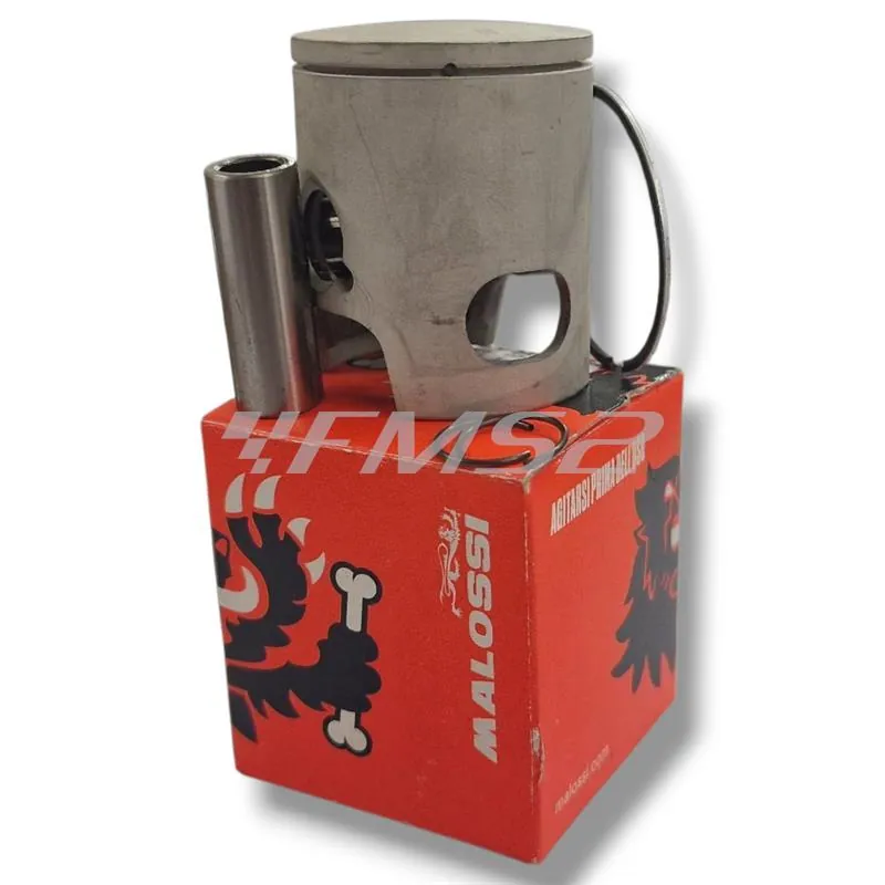 Pistone Malossi MHR selezione A con diametro 40,3 mm e spinotto 12 mm mono fascia rettangolare cromata per gruppi termici Malossi in alluminio Minarelli AM6, ricambio 3412203A0