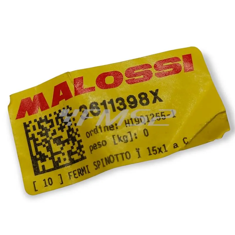 Seeger fermo spinotto con forma a C e diametro 15x1 mm utilizzabile anche come fermo ingranaggio primario Malossi scooter Piaggio con 3° cuscinetto, ricambio 3611398B