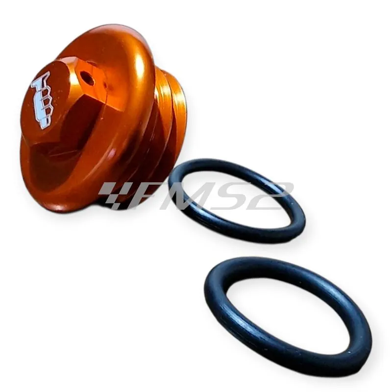 Tappo carico olio M24 X 3 mm anodizzato arancione con chiave da 13 mm specifico per KTM, GAS GAS, HUSQVARNA, HUSABERG, VENT e SHERCO, ricambio AV3002A
