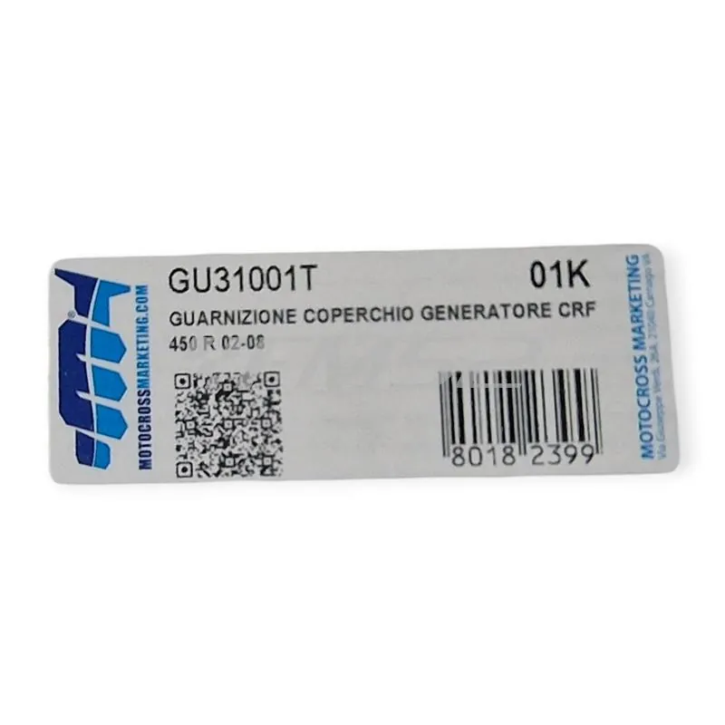 Guarnizione coperchio generatore specifica per HONDA CRF 450 R prodotti dal 2002 fino al 2008, ricambio GU31001T