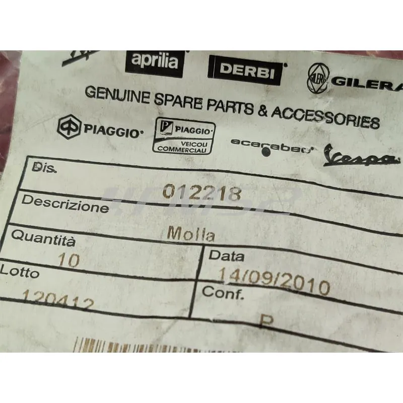 Molla interna bauletto o sacca porta attrezzi per fissare la borsa porta attrezzi Piaggio Vespa, ricambio 012218