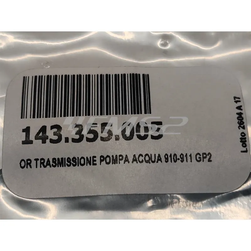 O-ring trasmissione pompa acqua minimoto Polini dal pignone uscita campana frizione alla pompa acqua, ricambio 143355005