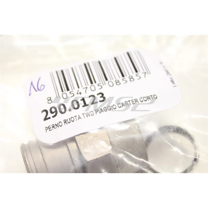 Perno ruota twd Polini per ricambio al telaietto torsen codice 1720011 per scooter con motore Piaggio carter corto e freno posteriore a tamburo con raffreddamnento a liquido, ricambio 2900123