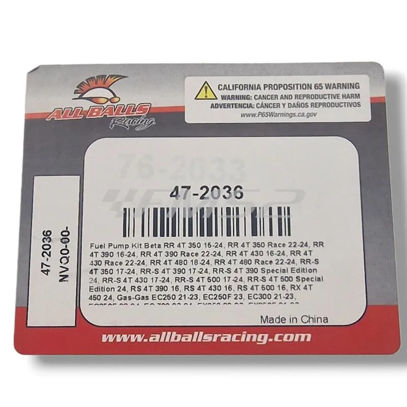 Kit revisione pompa carburante / benzina per Beta, KTM, Husqvarna, Gas Gas e Husaberg, ricambio 9-47-2036