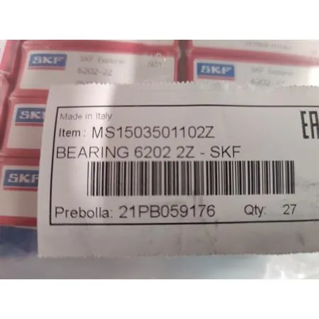 Cuscinetto Bearing SKF con sigla 6202 2z con doppia schermatura in metallo per applicazioni varie (Athena), ricambio MS1503501102Z