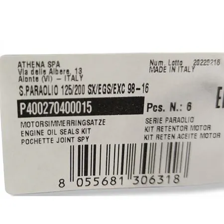 Serie paraoli motore Athena per Ktm EXC/SX 125 1998–2016, SX 150 2009-2015, EXC 200 2002-2016, Husqvarna TC/TE 125 2014-2016 e Husaberg TE 125 2011-2014, ricambio P400270400015