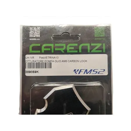 Coperchio otturatore pompa olio motori Minarelli serie AM6 di colore carbonio. TNT, ricambio 289059K