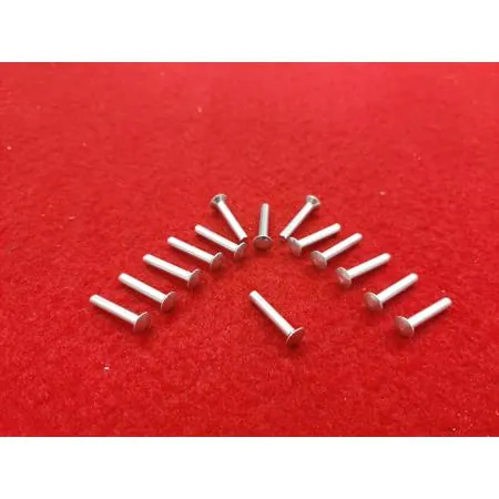 Confezione high quality Cif di puntali cromati e ribattini in alluminio per serie strisce pedana Piaggio Vespa small frame 50 e 125 cc, ricambio C00157-HQ