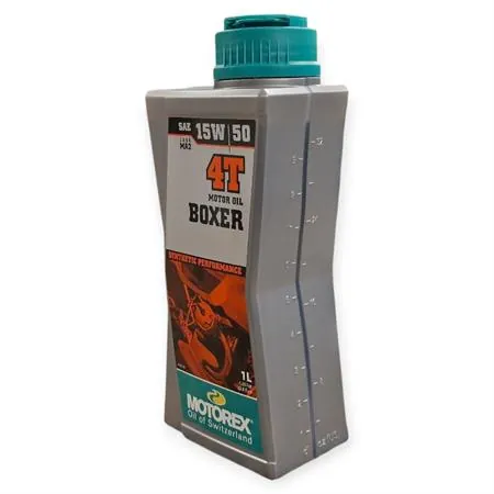 Olio motore Motorex Boxer 4 tempi 15W-50 JASO MA, API SL/SJ/SH/SG - flacone da 1 litro, ricambio M308240