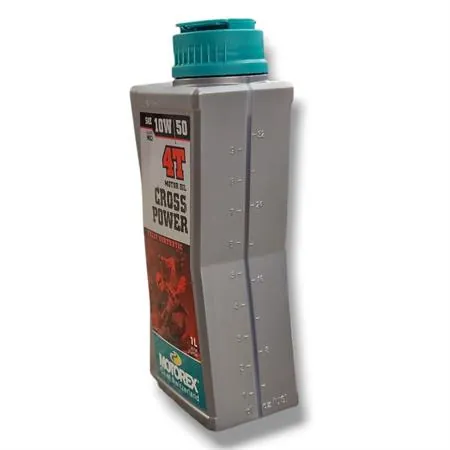 Olio motore Motorex Cross Power 4 tempi 10W-50 JASO MA2, API SP/SN/SM - flacone da 1 litro, ricambio M308241
