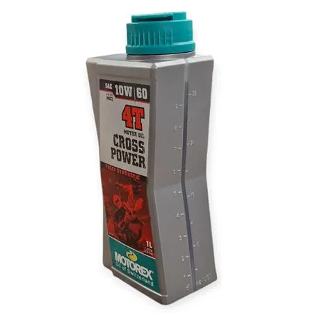 Olio motore Motorex Cross Power 4 tempi 10W-60 JASO MA2, API SP/SN/SM - flacone da 1 litro, ricambio M308242