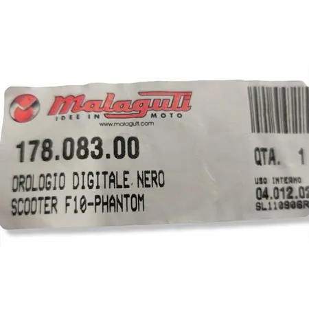 Orologio digitale nero per scooter F10, Phantom e maxi scooter Madison 125, 150 cc (Malaguti), ricambio 17808300