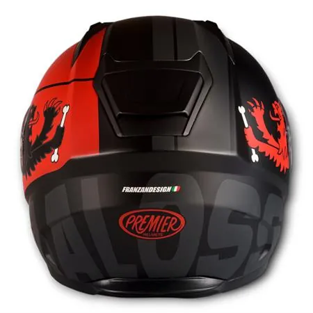 Casco Malossi integrale modello HM1 di colore nero e grafiche rosse con taglia S, ricambio 3918934B3