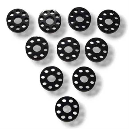 Rondelle in alluminio alleggerite anodizzate nero ø interno 6 mm, ø esterno 18 mm e spessore 2 mm - confezione da 10 pezzi, ricambio VT2105N