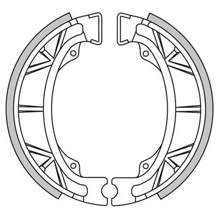Ganasce freni a tamburo anteriori e posteriori Newfren per ciclomotori e scooter 50 cc, ricambio GF1043