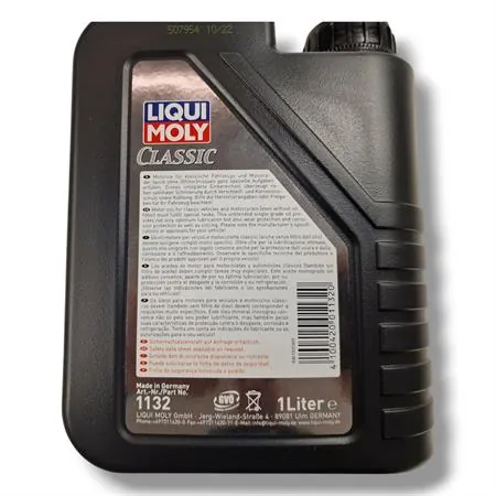 Olio motore LiquiMoly classic sae 30 minerale in flacone da 1 litro per motori 2 e 4 tempi di vecchia concezione tipo Piaggio Vespa e Ape, ricambio 267252138