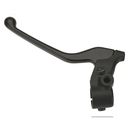 Comando portaleva sinistro in alluminio nero completo di leva e attacco specchietto retrovisore per scooter, ricambio 2426.04