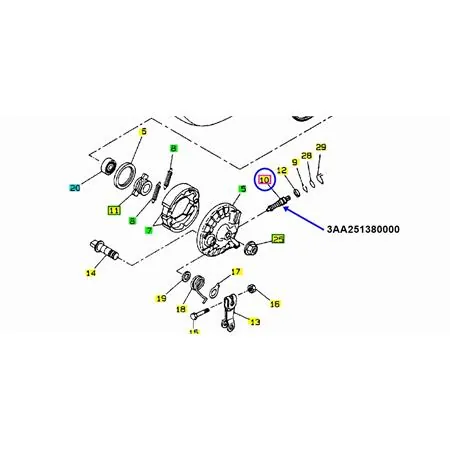 Pignone rinvio conta chilometri MBK BOOSTER 50cc prodotti fino al 1994 (booster prima serie con freno a tamburo anteriore), ricambio 3AA251380000